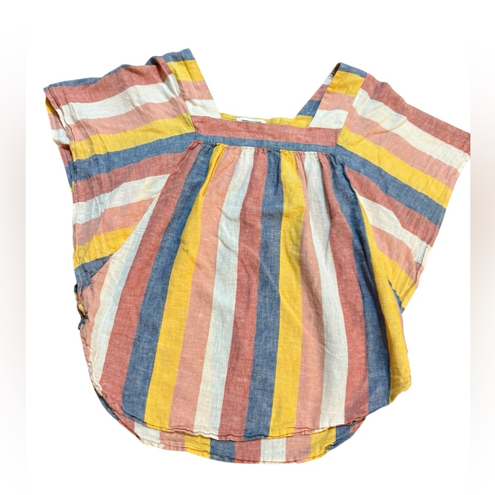 Beachlunchlounge Striped Multicolor Blouse Linen Blend Desert Vibes Sz S - Picture 4 of 8